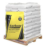 Bags of Magic Salt deicing product piled high on pallet