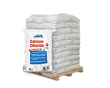 Bags of Magic Salt deicing product piled high on pallet