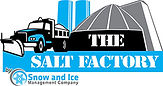Snow plow truck carrying bulk rock salt load next to salt storage dome